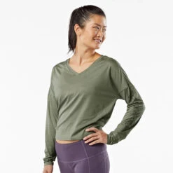 Women's Korsa Hallow Out Tie Back Long Sleeve -BROOKS Shoes Shop nj4p2ixyyp