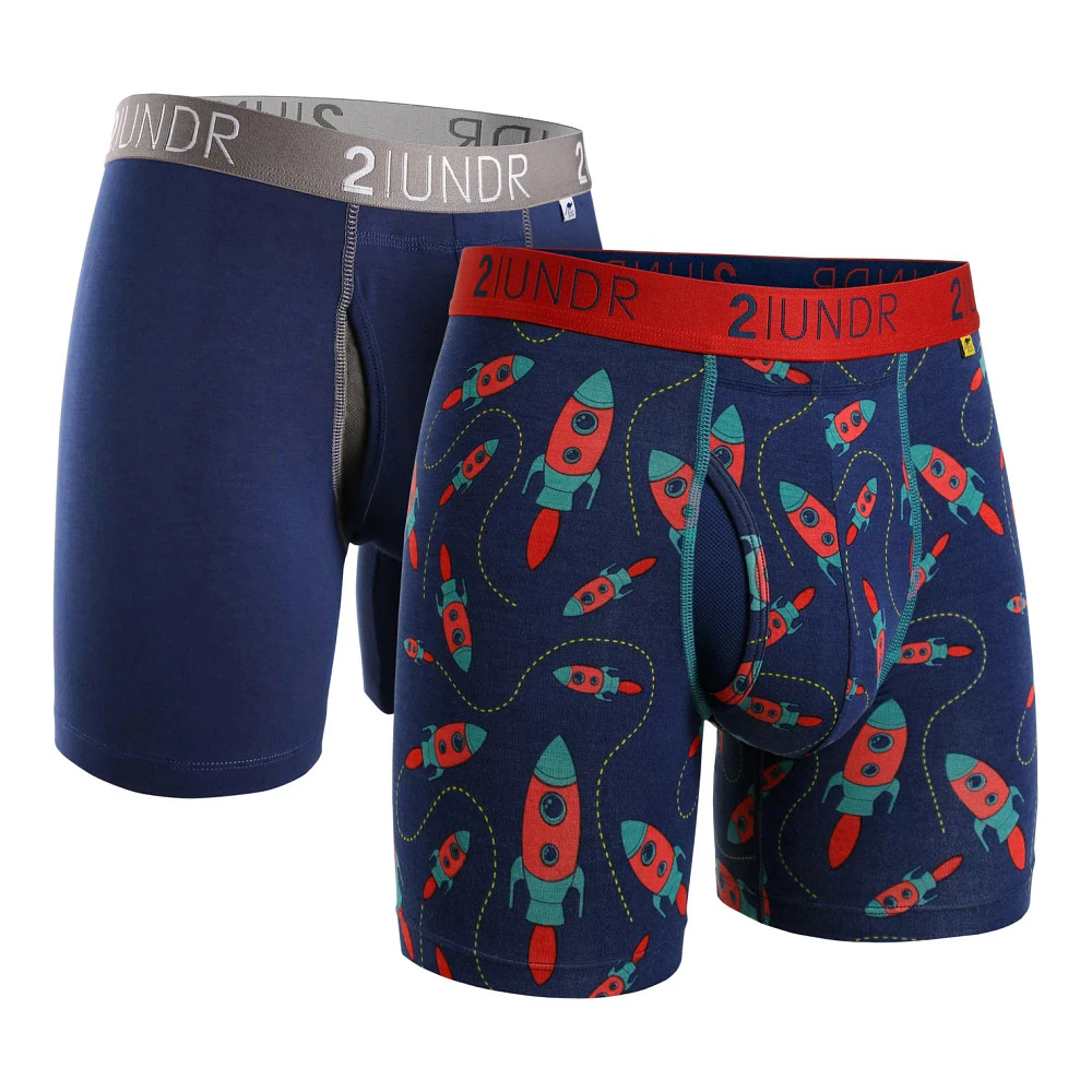 Men's 2UNDR Swing Shift 6" Boxer Briefs 2 Pack 1 Men's 2UNDR Swing Shift 6" Boxer Briefs 2 Pack
